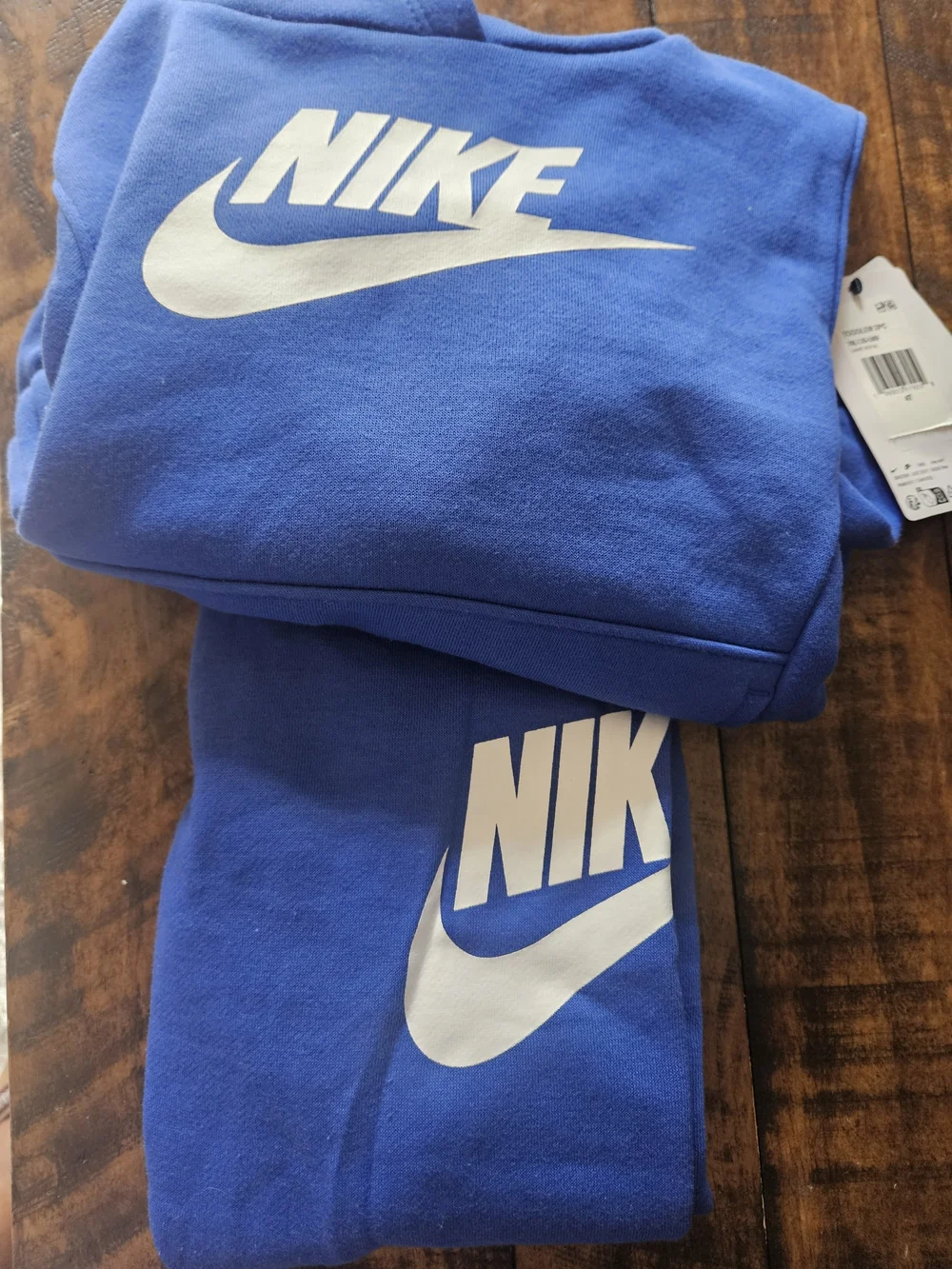 Nike Blue Kids Hoodie & Sweatpants Set with White Logo - Picture 2 of 3